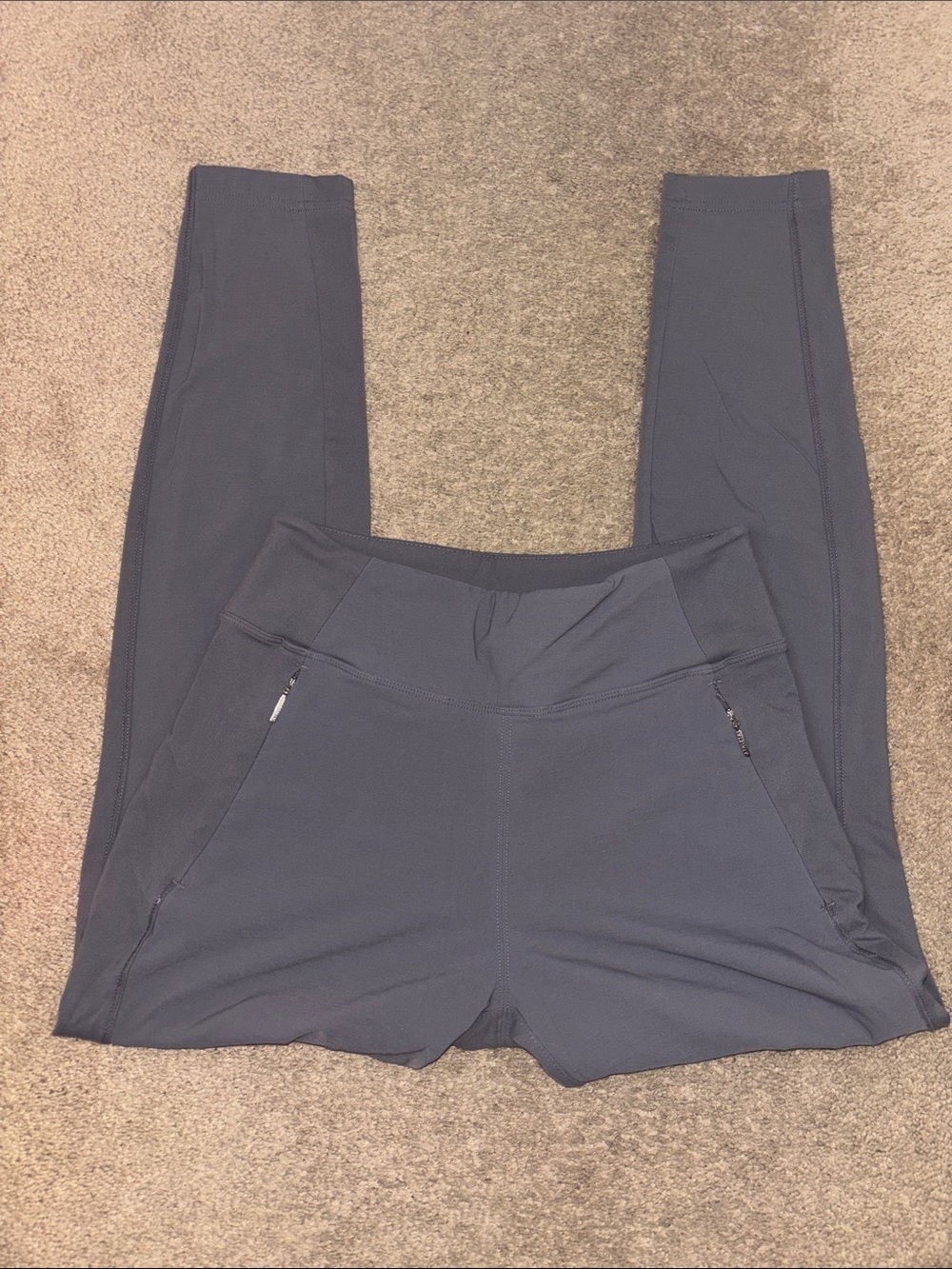 Athleta Grey Skinny Pants with Secure Zip Pockets